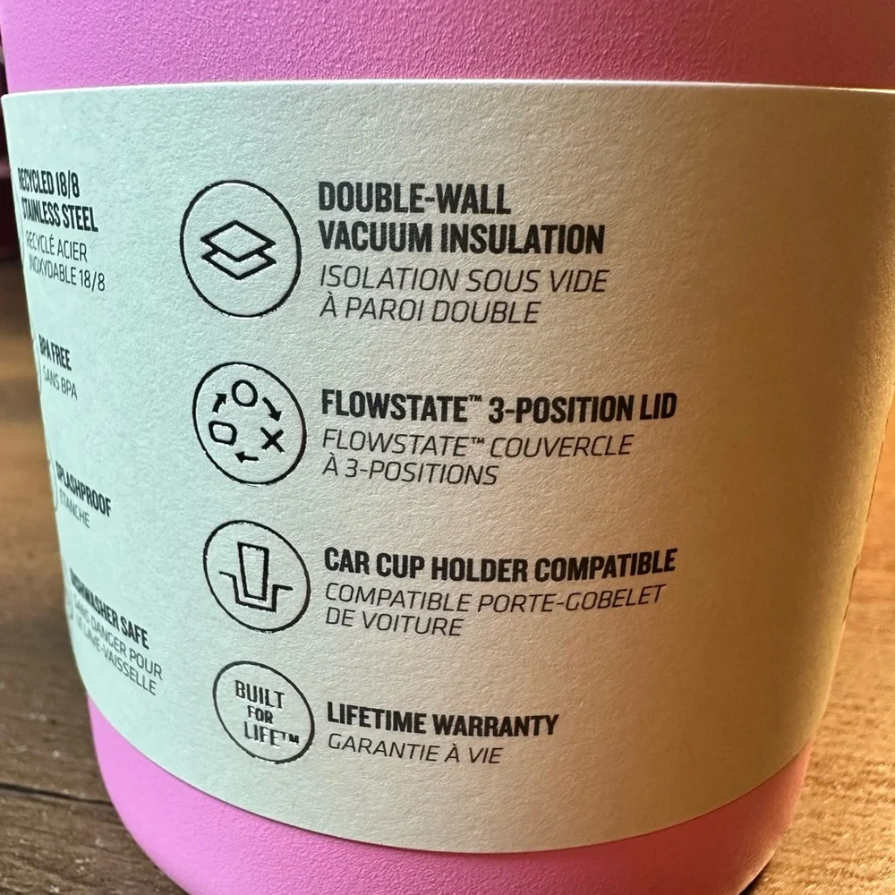 Stanley FlowState Quencher H2.O Tumbler ~ Peony ~40oz Tumbler With Lid&Straw NIB - Picture 5 of 6